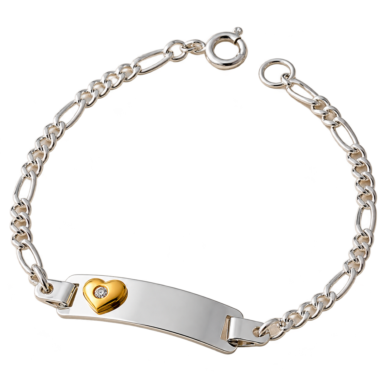 Pulsera de placa con corazón
